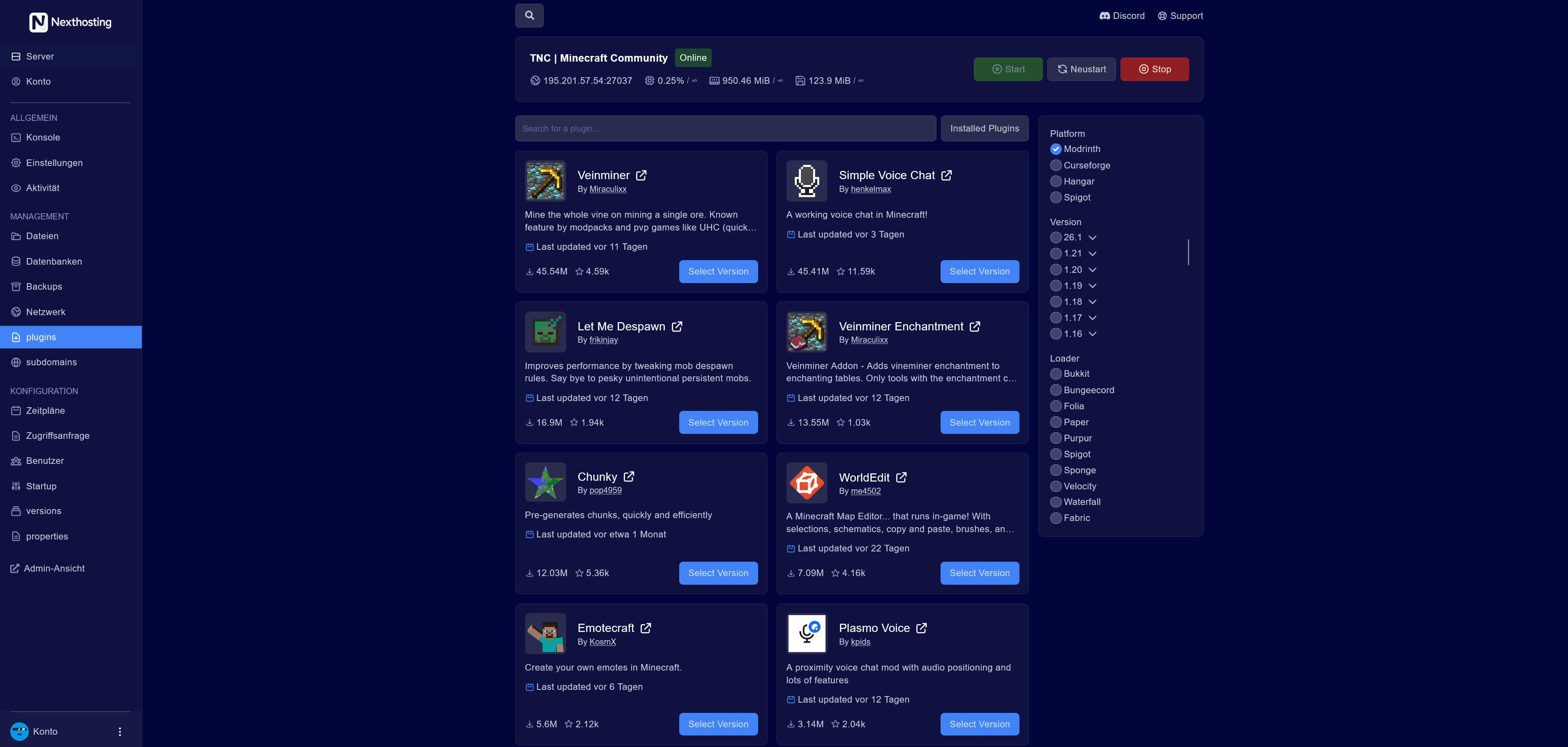 Panel: Plugin-Installer