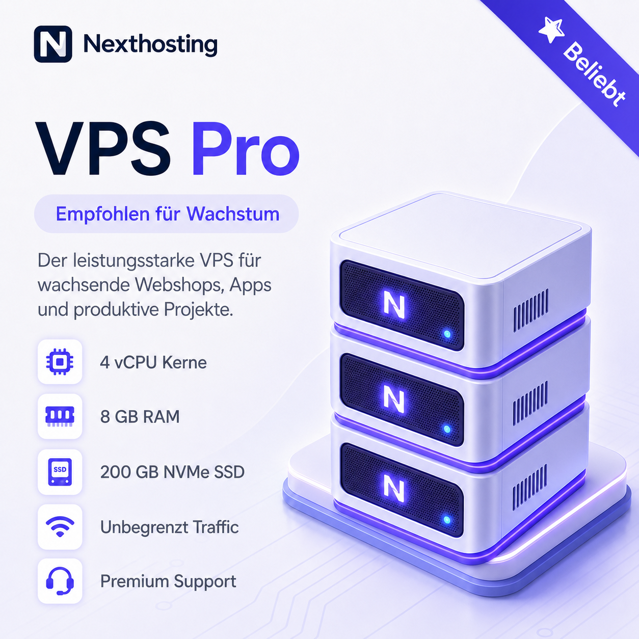 VPS Pro von Nexthosting – leistungsstarker VPS für wachsende Projekte